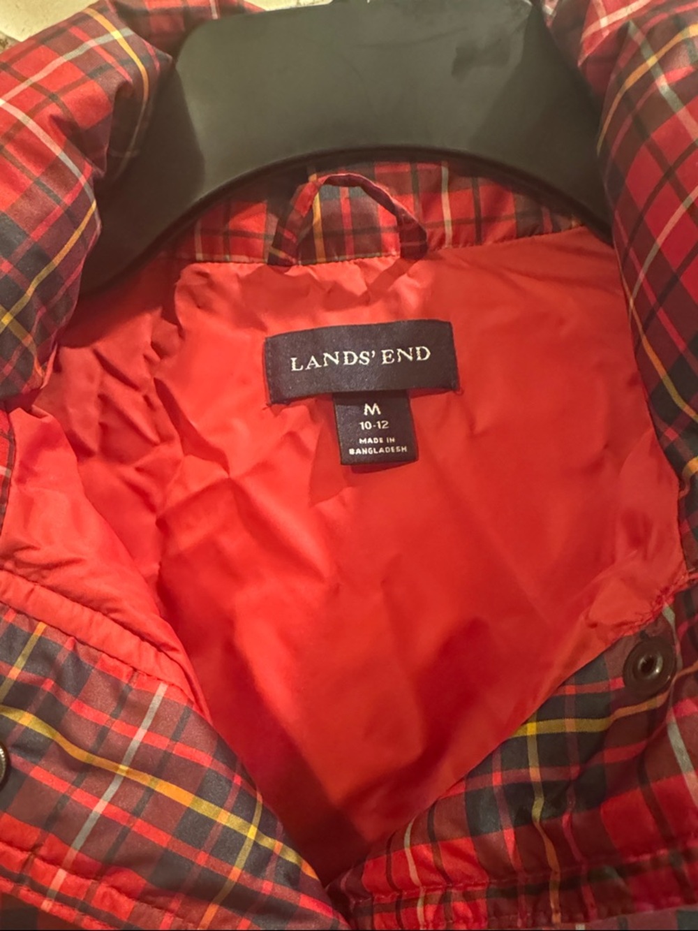Lands’ End Plaid Puffer Vest - Picture 3 of 7